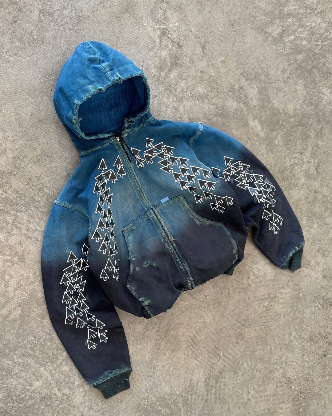 acid wash zip up hoodie